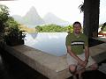 Ross enjoying our room at Jade Mountain